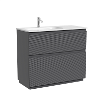 Тумба под раковину Sancos Folk Floor 100 FL100FLGS левая, напольная, Grey soft