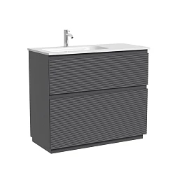 Тумба под раковину Sancos Folk Floor 100 FL100FLGS левая, напольная, Grey soft