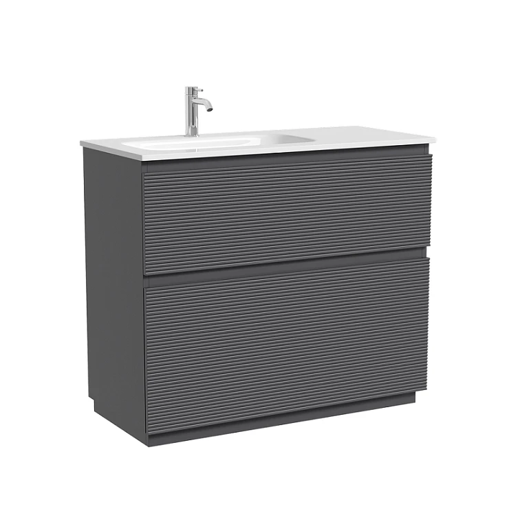 Тумба под раковину Sancos Folk Floor 100 FL100FLGS левая, напольная, Grey soft