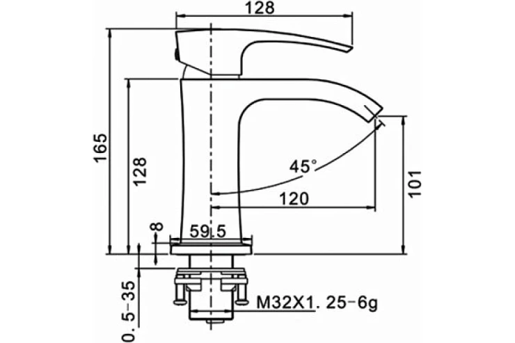 Смеситель для раковины Gappo G1007-6 черный матовый
