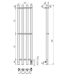 Полотенцесушитель электрический Bonna Asteria 1200x180 BNP-EI4F-dt12018W белый матовый
