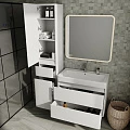 Тумба с раковиной Style Line Атлантика 80 антискрейч белый матовый