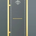 Душевая дверь в нишу Cezares 90см RETRO-A-B-1-90-CP-G-L профиль золото, стекло прозрачное с узором