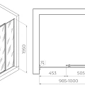 Душевой уголок RGW Passage PA-040B 100x90 см 3508104090-14 профиль черный матовый, стекло прозрачное