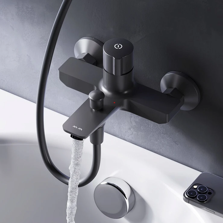 Смеситель для ванны и душа, нажимной TouchReel AM.PM X-Joy F85A10522 Черный