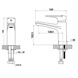 Смеситель для раковины Bravat Arden F1351385CP-RUS хром