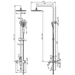 Душевая стойка Bravat Rhein F6429564CP-A-ENG хром