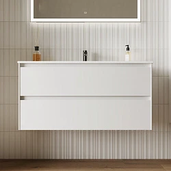 Тумба с раковиной Sancos Cento 100 см белый глянец