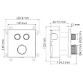 Душевой комплект Wasserkraft Thermo A5548.180.259.285.194.286 с внутренней частью, золото матовое