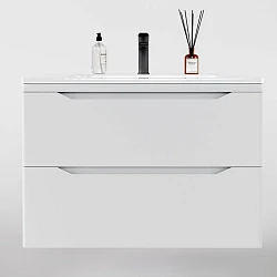 Тумба с раковиной Style Line Марелла 80 антискрейтч белый матовый