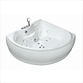Акриловая ванна Orans OLS-BT6012X 150x150см 6012X00 с гидромассажем, белая глянцевая