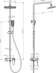 Душевая стойка Boheme Venturo 388 золото