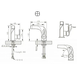 Смеситель для раковины Bravat Wave F174108C-2 хром