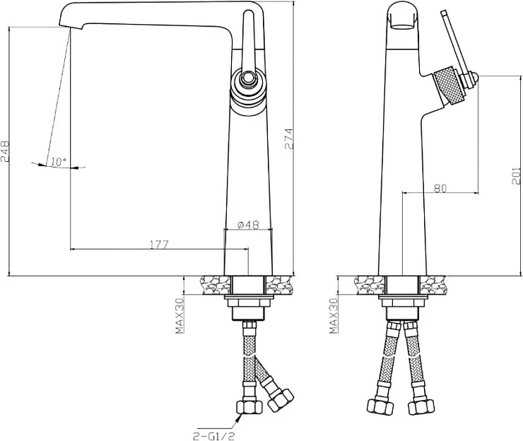 Смеситель для раковины ESKO Bangkok BG25 хром