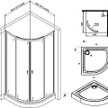 Душевой уголок AM.PM X-Joy 90x90см W88E-205-090BT64 профиль матовый черный, стекло прозрачное