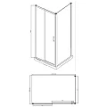 Душевой уголок Bravat Blackline 120x80см BS120.3101B профиль черный, стекло прозрачное