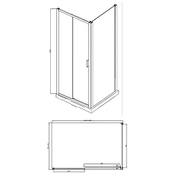 Душевой уголок Bravat Blackline 120x80см BS120.3101B профиль черный, стекло прозрачное