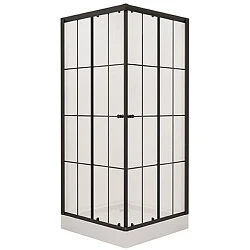 Душевой уголок Niagara Nova 90x90см NG-0190-14 профиль черный, стекло прозрачное