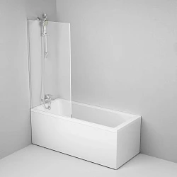 Акриловая ванна AM.PM Gem 150x70 с каркасом и шторкой W90ASET-150W90BS80CT белая матовая