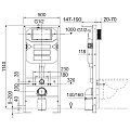 Система инсталляции для унитазов Ceramica Nova Envision Flat CN1002B с кнопкой черная матовая