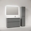 Тумба с раковиной Sancos Folk Floor 120 правая, напольная, Ergraut soft