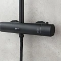 Душевая стойка Lemark Bronx c термостатом LM3770BL черная матовая