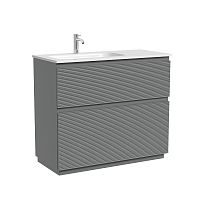 Тумба под раковину Sancos Folk Floor 100 FL100FLES левая, напольная, Ergraut soft