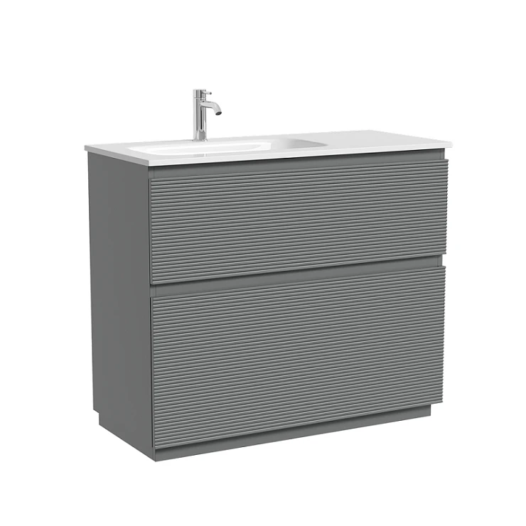 Тумба под раковину Sancos Folk Floor 100 FL100FLES левая, напольная, Ergraut soft