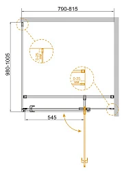 Душевой уголок Cezares Valvola 80x100см VALVOLA-AH-1-80/100-C-Cr профиль хром, стекло прозрачное