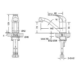 Смеситель для раковины Bravat Fit F1233188CP-RUS хром