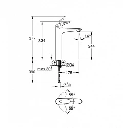 Смеситель для раковины Grohe Eurostyle 23719003 хром