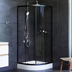 Душевой уголок AM.PM X-Joy 80x80см W88E-205-080BT64 профиль матовый черный, стекло прозрачное