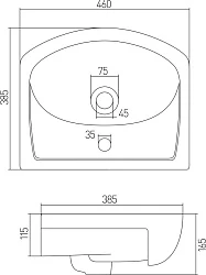 Мебельная раковина Aquaton Акванью 45 1WH110150 белая