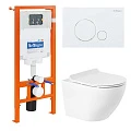 Комплект инсталляции BelBagno с унитазом и кнопкой BB046CHR/BB2111SC/BB002-80/BB014-SR-BIANCO