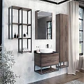 Зеркало-шкаф Comforty Порто-50 00-00009323CF дуб тёмно-коричневый