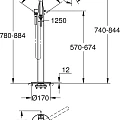 Напольный смеситель для ванны с душем Grohe Essence New 23491001 хром