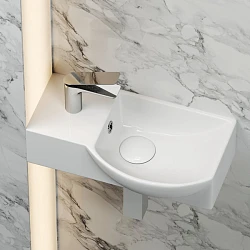 Раковина подвесная Ceramicanova Element 45 L CN6038L белая глянец