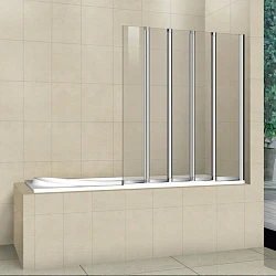 Шторка на ванну Cezares Pratico 120x140см PRATICO-V-5-120/140-C-Cr профиль хром, стекло прозрачное