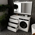 Тумба с раковиной Style Line Даллас 130 напольная, левая, белый глянец