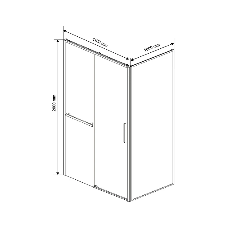 Душевой уголок Vincea Slim Soft 110х100см VSR-1SS1011CL профиль хром, стекло прозрачное
