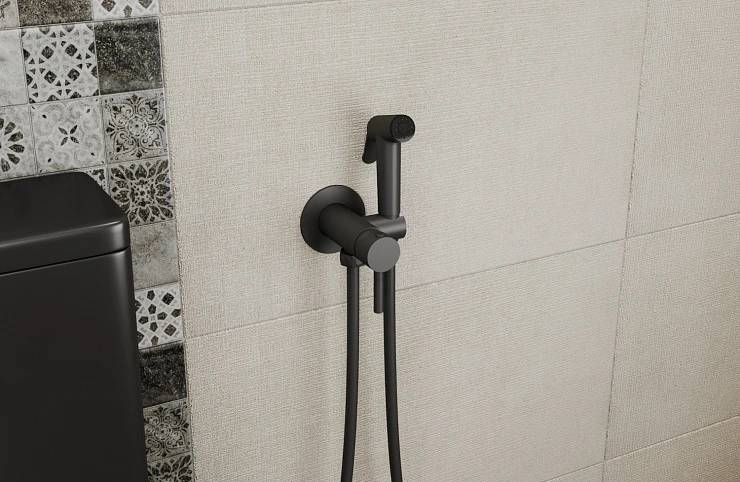 Гигиенический душ Bravat D9151BW-ENG со смесителем, черный