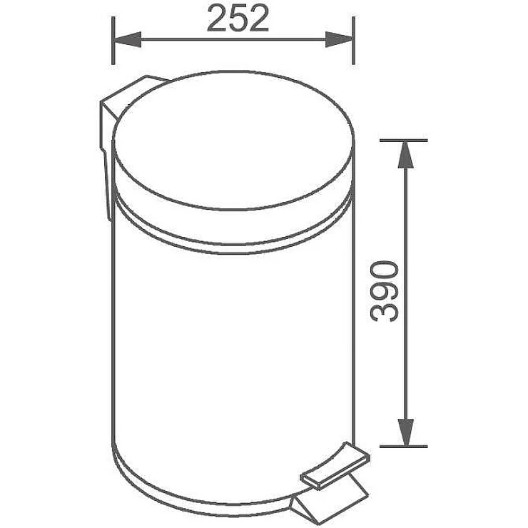 Ведро мусорное Aquanet 12L 8074MB черный матовый