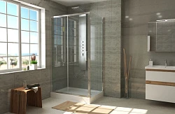 Душевой уголок Bravat Line 120x80см BS120.3101A профиль хром, стекло прозрачно