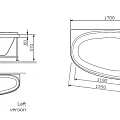 Акриловая ванна AM.PM Sensation 170x110 W30A-170R110W-D белая глянцевая