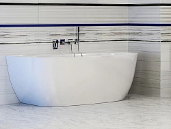 Каменная ванна пристенная Azario Verdi 169x86 круглый перелив (AZ-81030)