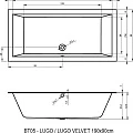 Акриловая ванна Riho Lugo 190x90 Plug & Play B136014005 правая, белая глянцевая