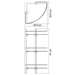 Полка Wasserkraft Ammer K-3733 3-ярусная, угловая, хром матовый