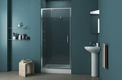 Душевая дверь в нишу Bravat Line 100x200см BD100.4112A профиль хром, стекло прозрачное