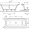 Ванна из искусственного камня Jacob Delafon Elite 180x80 E6D032RU-00 белая глянцевая