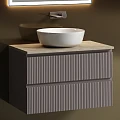 Тумба с раковиной Sancos Snob T 80 с бежевой столешницей, серая